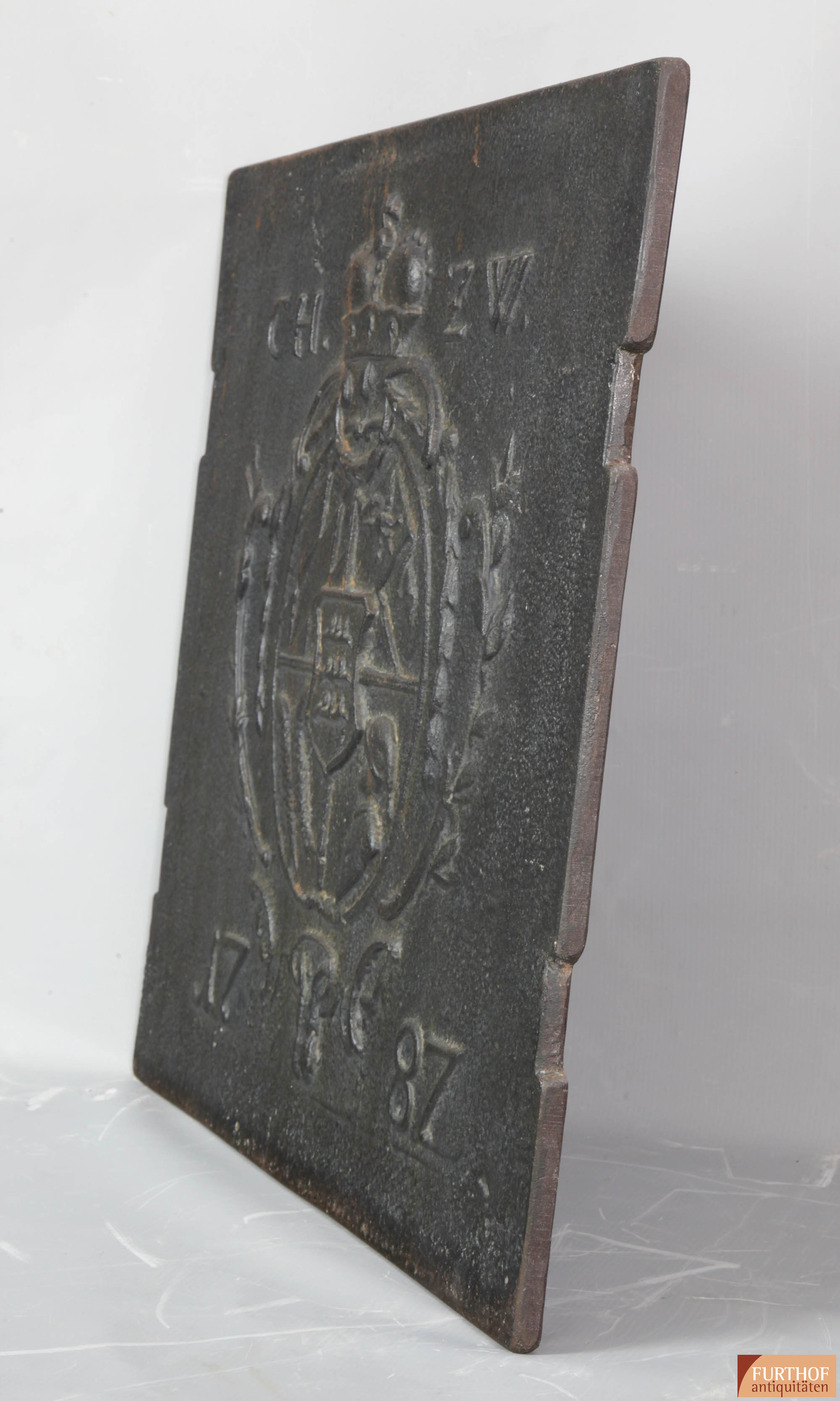 Ofenplatte aus Gusseisen, Carl Herzog zu Württemberg, datiert 1787