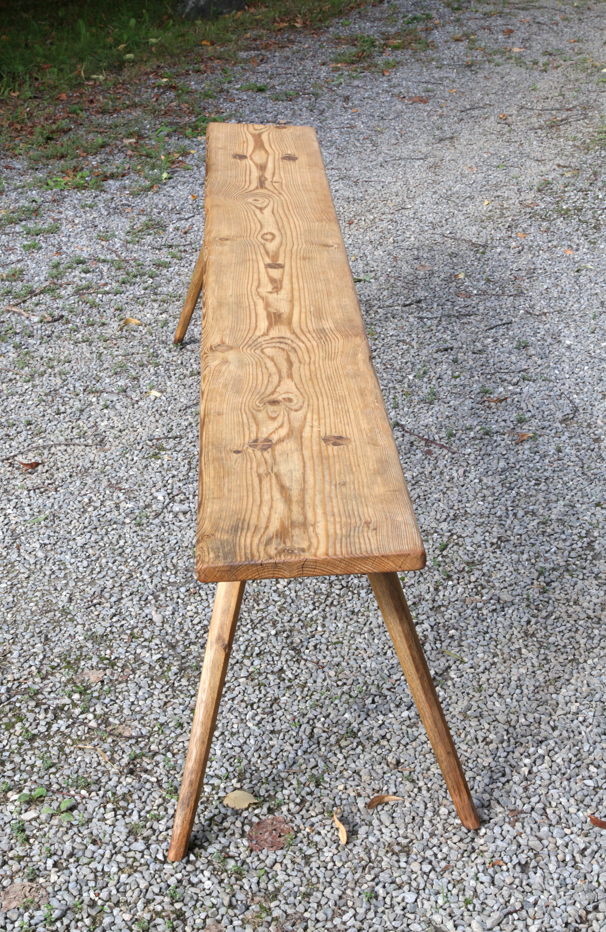 Antike Stabellenbank, Länge 231cm, geölte Oberfläche, 19. Jahrhundert