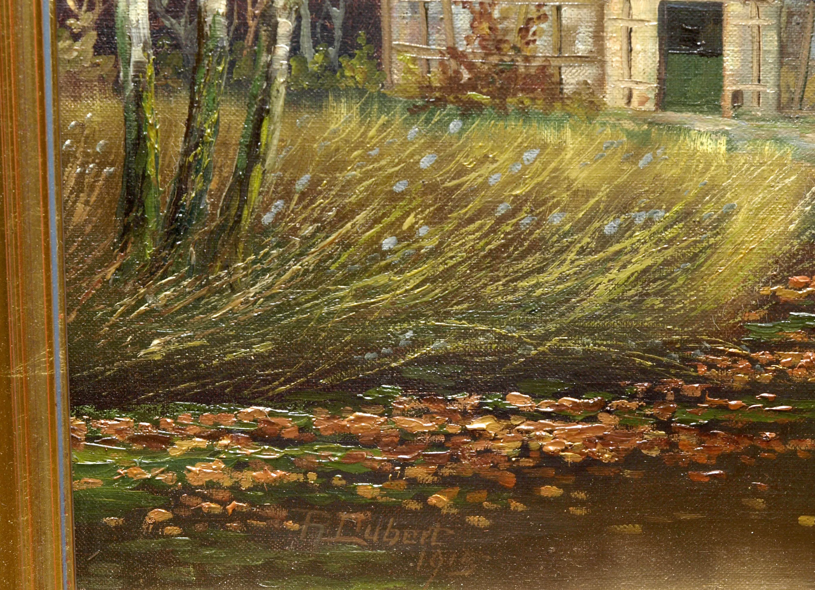 Gemälde mit Auenlandschaft von 1915