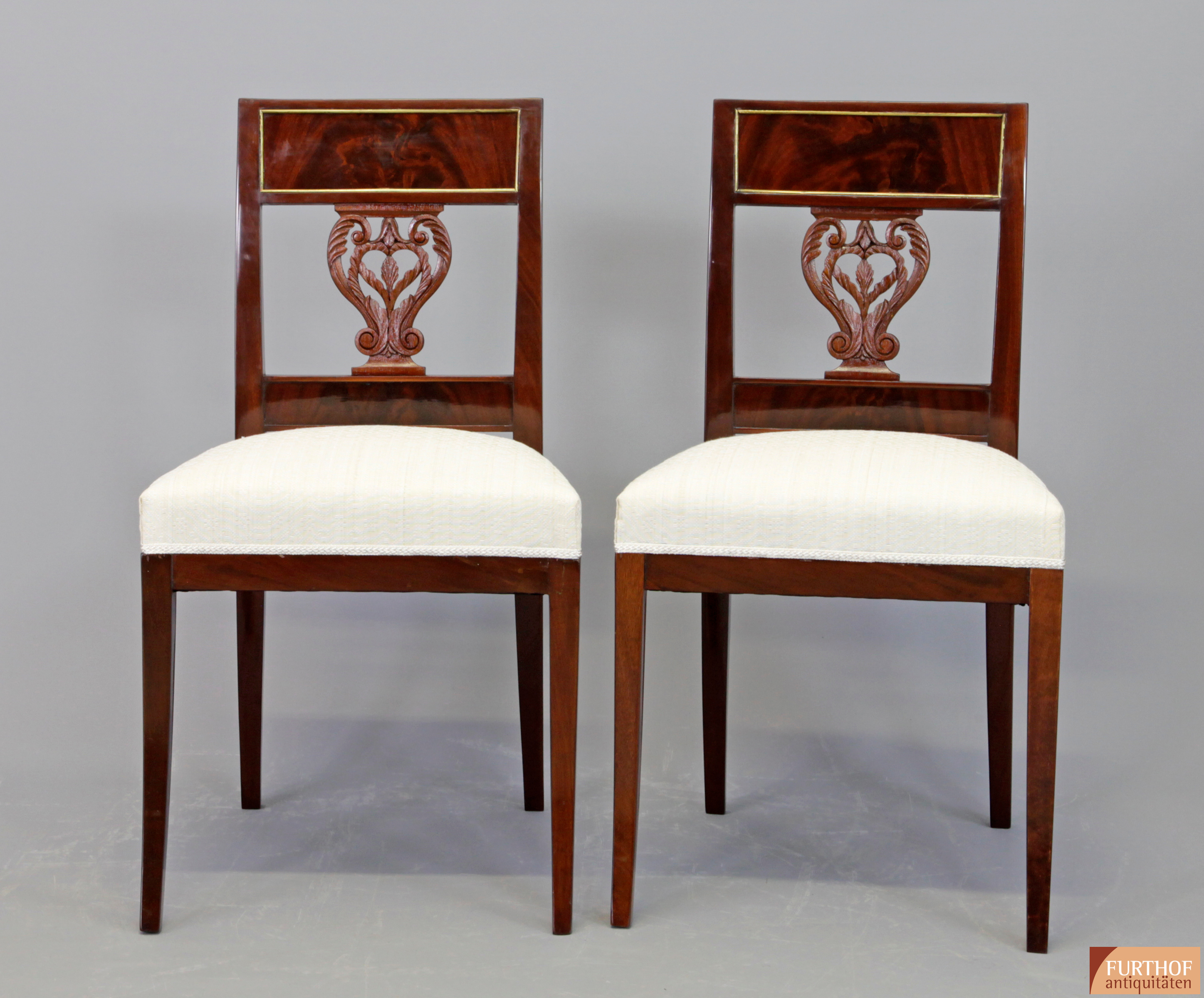 Sechs Empire Stühle aus Mahagoni